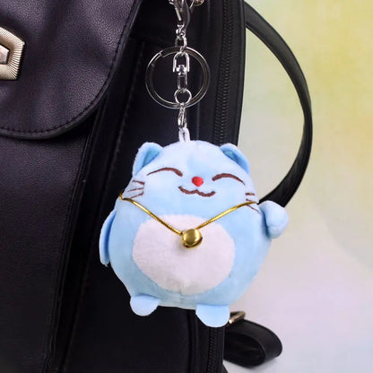 Cute Plush Cat Keychain and Lucky Cat Bag Charm