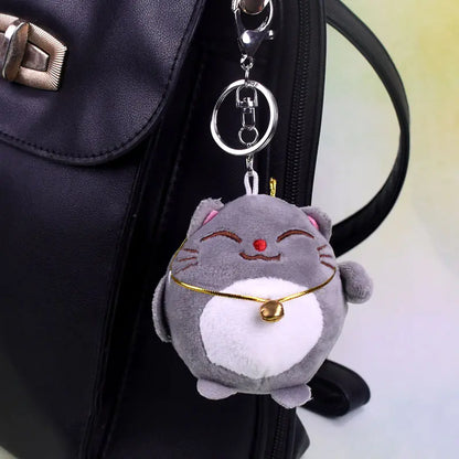 Cute Plush Cat Keychain and Lucky Cat Bag Charm