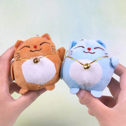 Cute Plush Cat Keychain and Lucky Cat Bag Charm