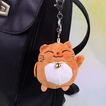 Cute Plush Cat Keychain and Lucky Cat Bag Charm